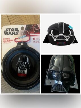 Star Wars Black Darth Vader Silicone Collapsible Pet Bowl